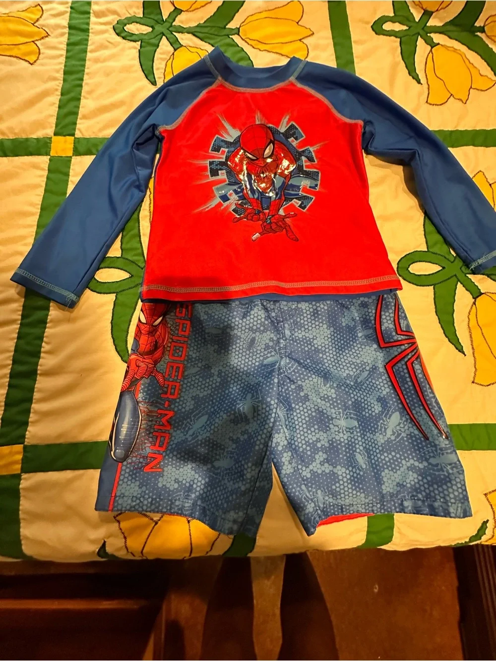 Spider-Man Red & Blue Rash Guard Set